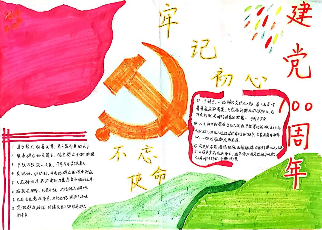 6张以“庆祝建党100周年”为主题的手抄报-图4