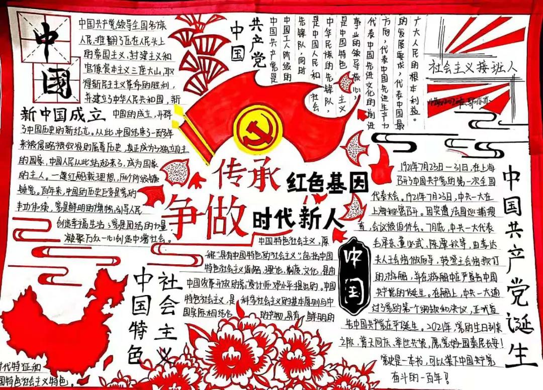 100周年知史爱党手抄报图片-图6