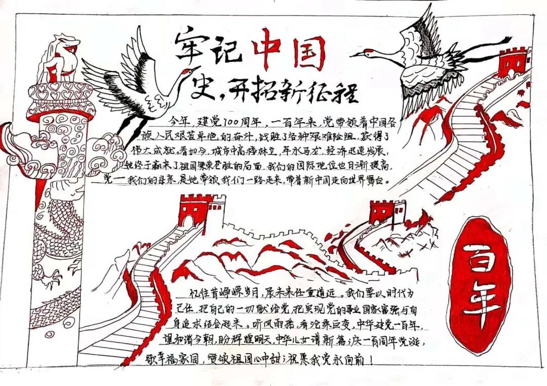 100周年知史爱党手抄报图片-图9