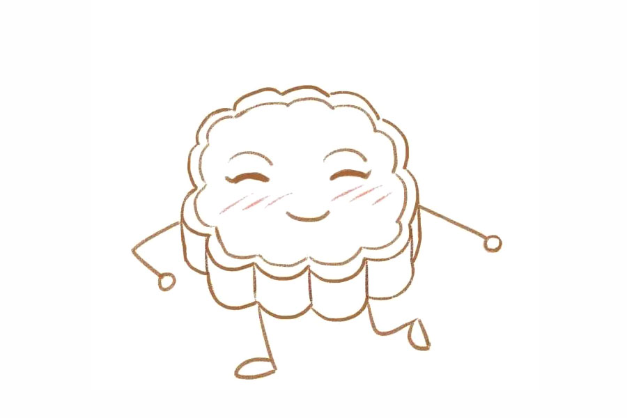 开心的月饼简笔画怎么画-图6