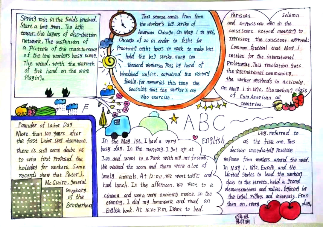 快乐的暑假英语手抄报-图2