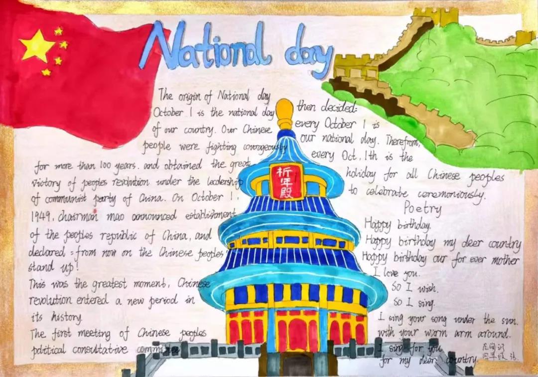 步骤3：国庆节英语手抄报