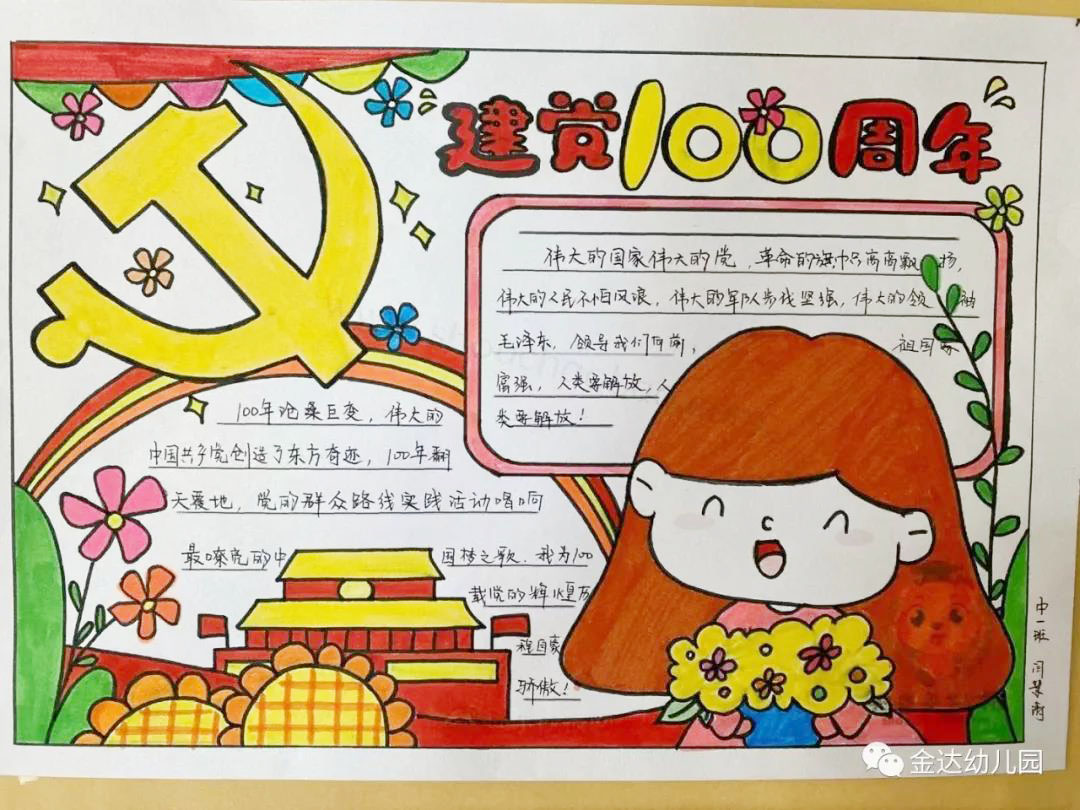 儿童版建党100周年手抄报图片-图4