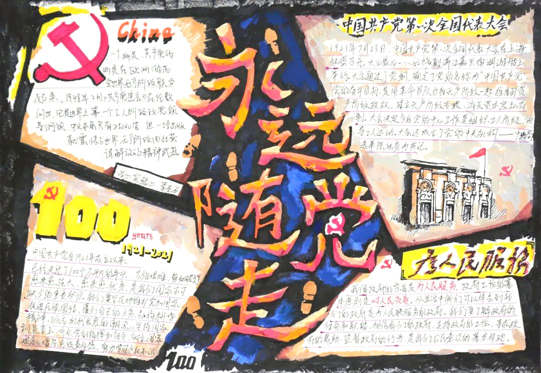 以庆祝″建党100周年″为主题的手抄报-图5
