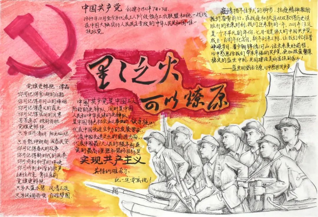 庆祝建党100周年的手抄报简单又漂亮-图5