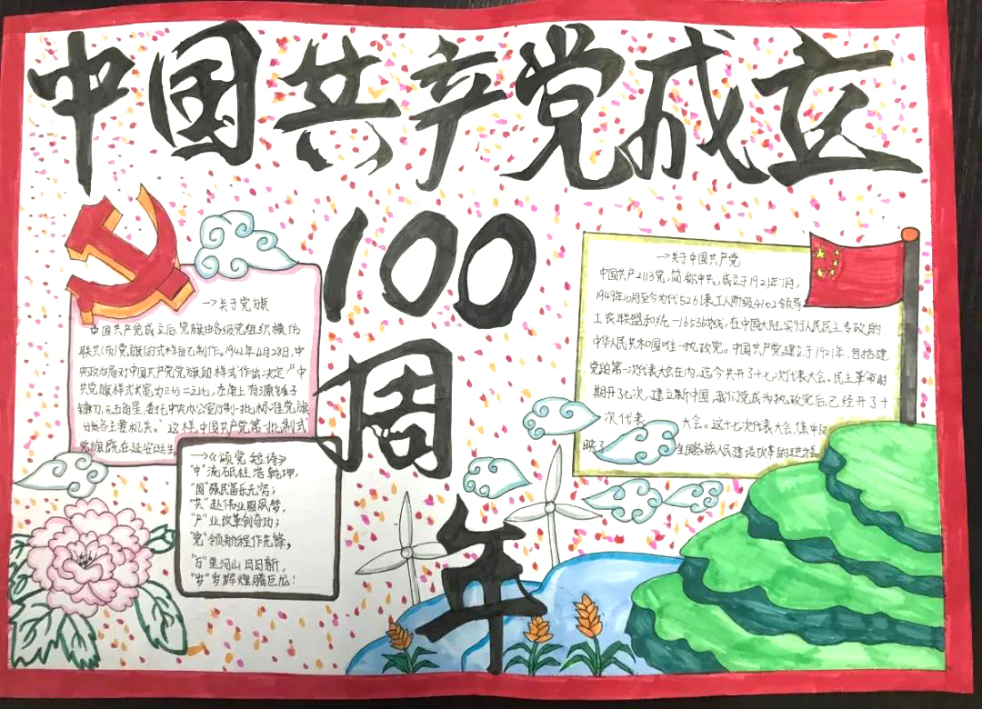喜迎党建100周年的手抄报图片-图11