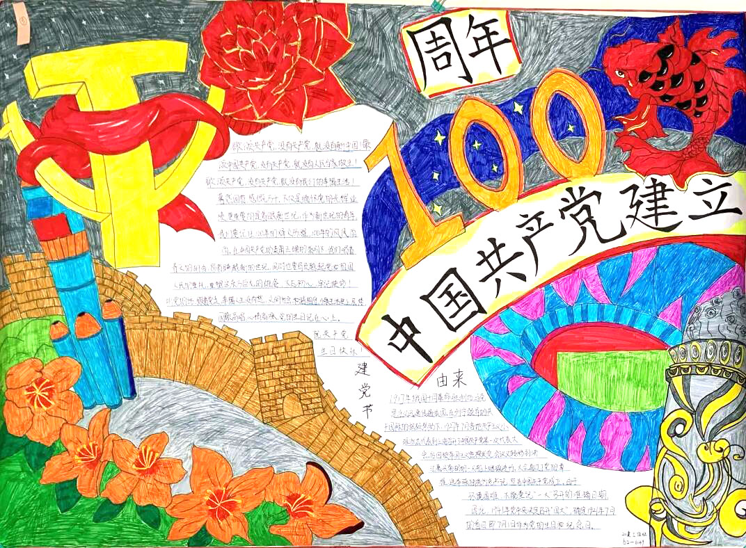 “童心向党 同心向党”主题手抄报-图6