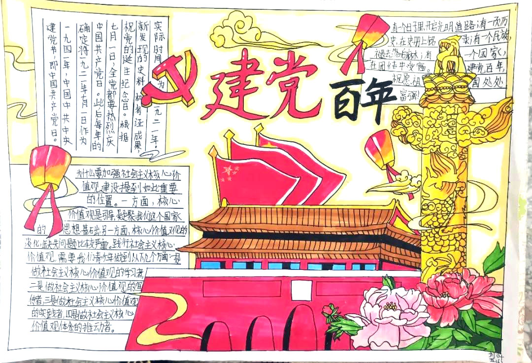 献礼建党100周年的手抄报优秀作品-图2