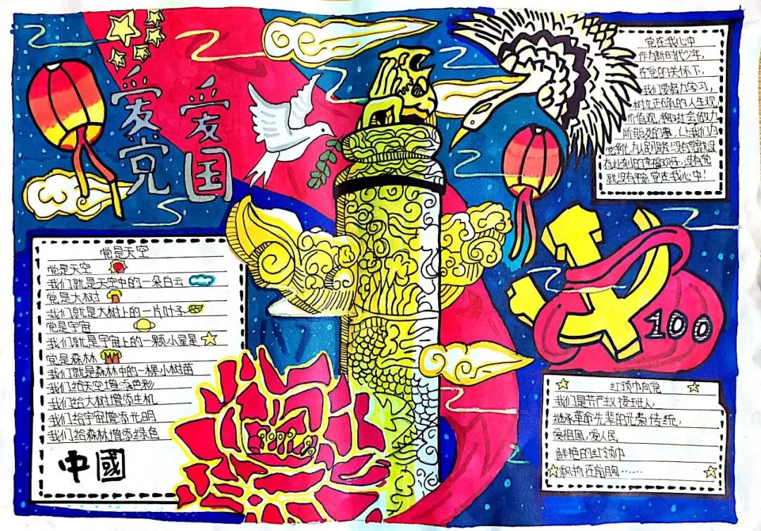 小学生党在我心中手抄报简单又漂亮-图4