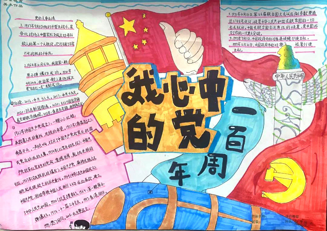 “我心中的党”主题手抄报图片-图7