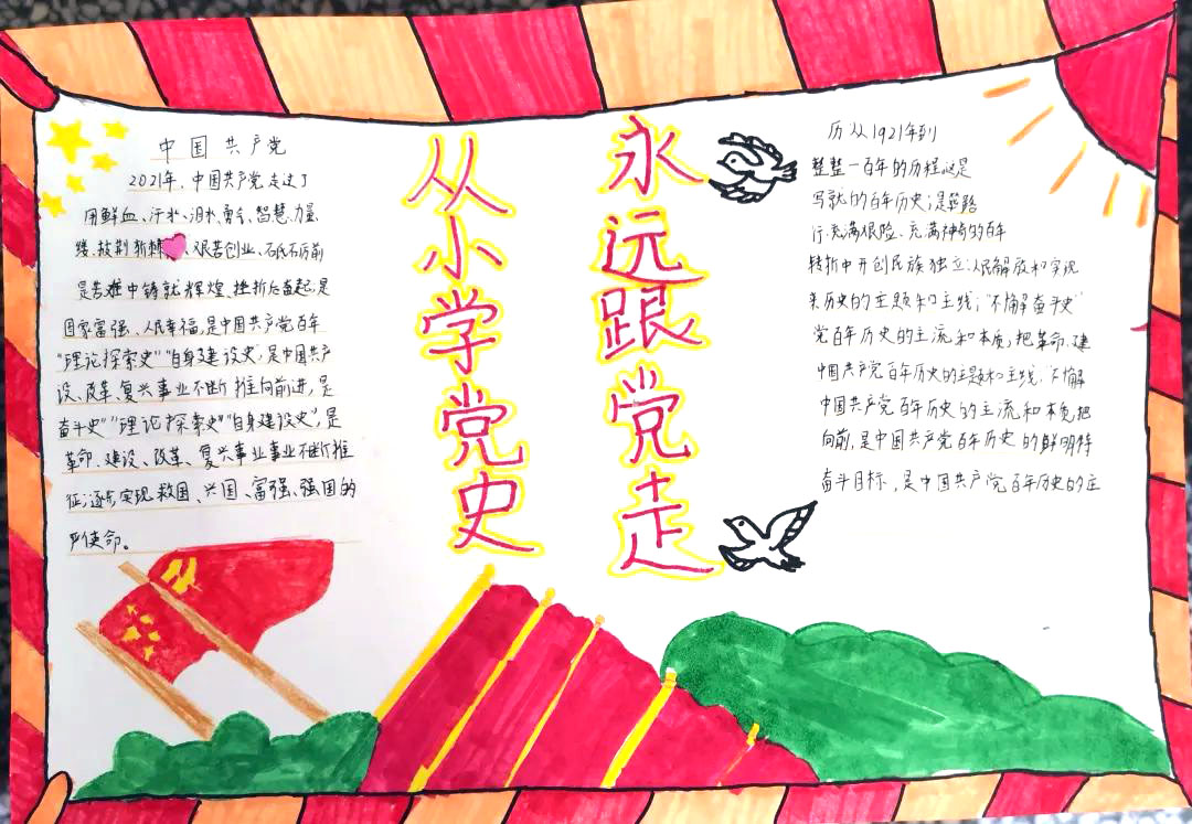 “百年党史，阔步前行”主题手抄报-图4
