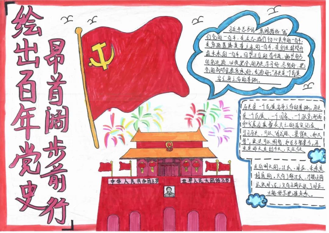 “百年党史，阔步前行”主题手抄报-图7