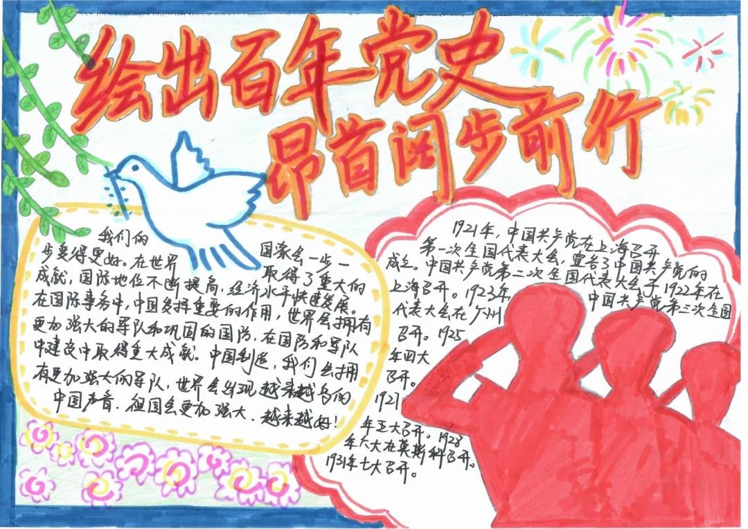 “百年党史，阔步前行”主题手抄报-图8