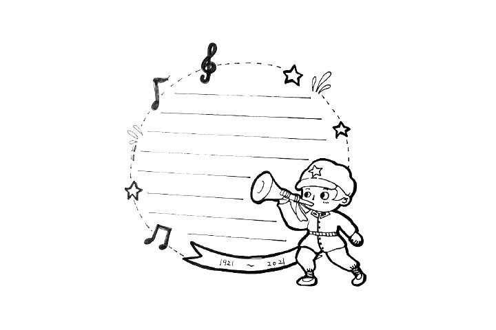 简单好看的建党百年手抄报边框-图1