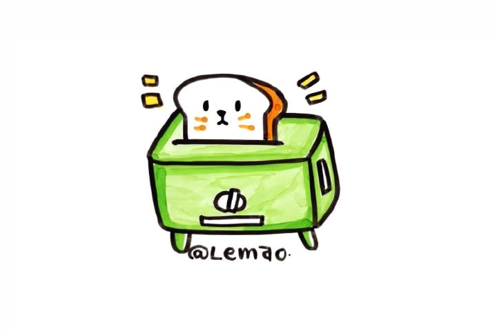 一组元气满满吐司面包简笔画-图3