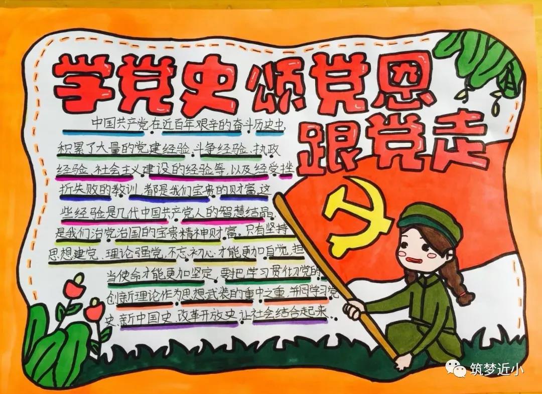 有关建党100周年的手抄报版面设计图-图2