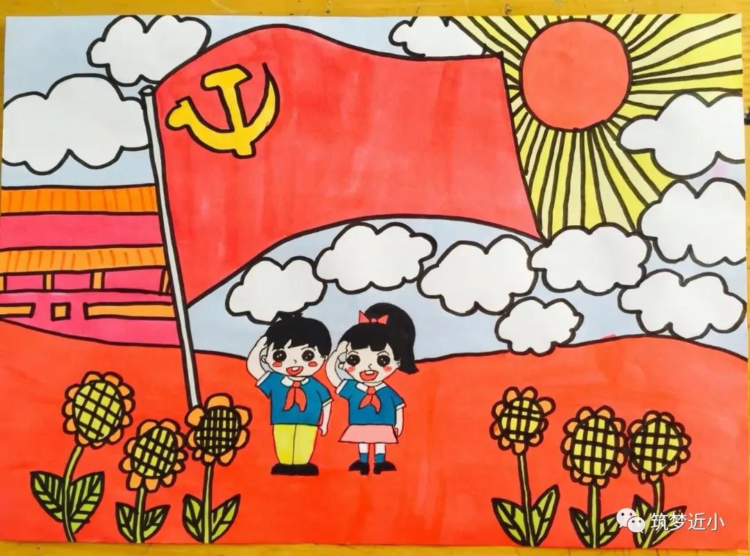 有关建党100周年的手抄报简笔画-图8