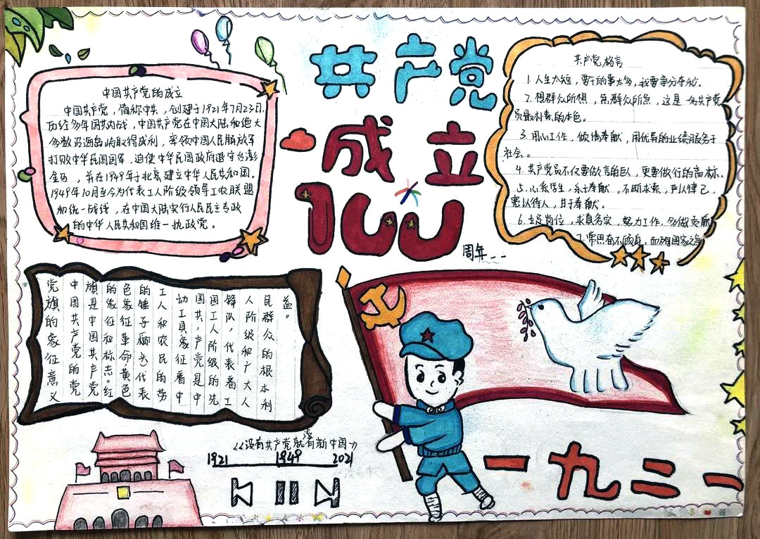 有关党的百年华诞手抄报版面设计-图5