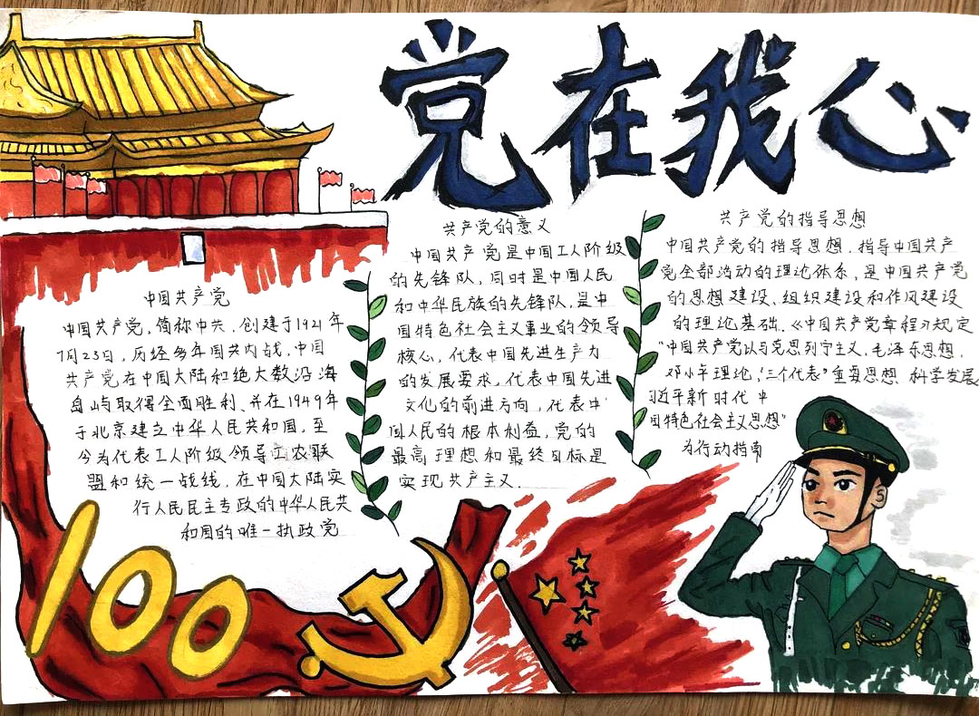 中国建党100周年手抄报版面设计-图1