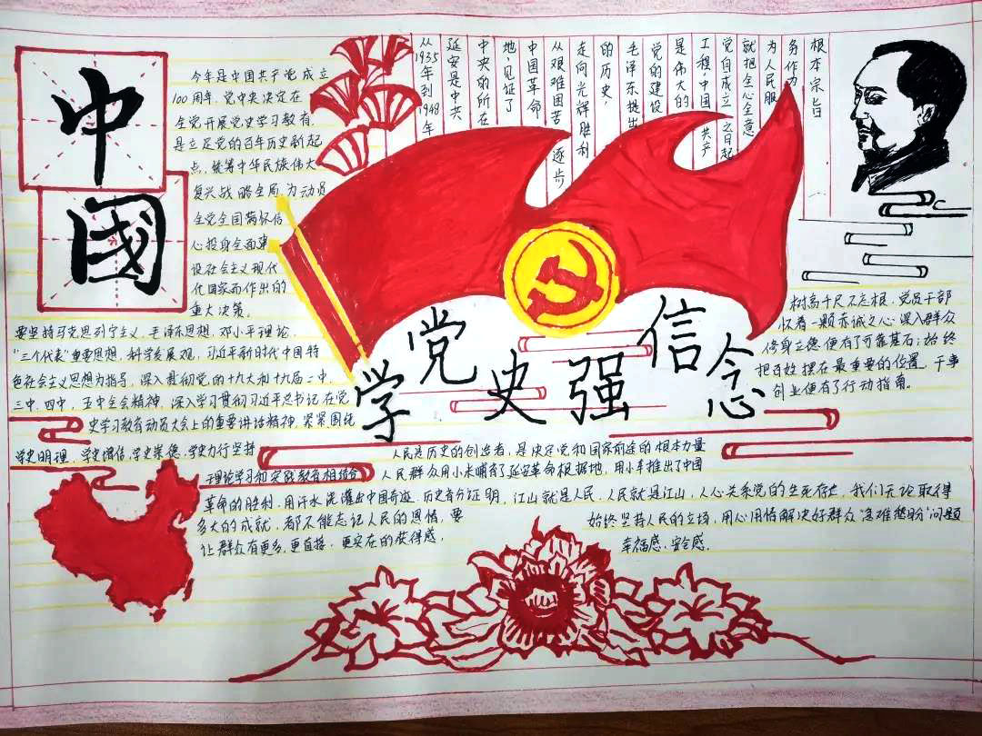 “学党史，强信念，跟党走”主题手抄报-图7