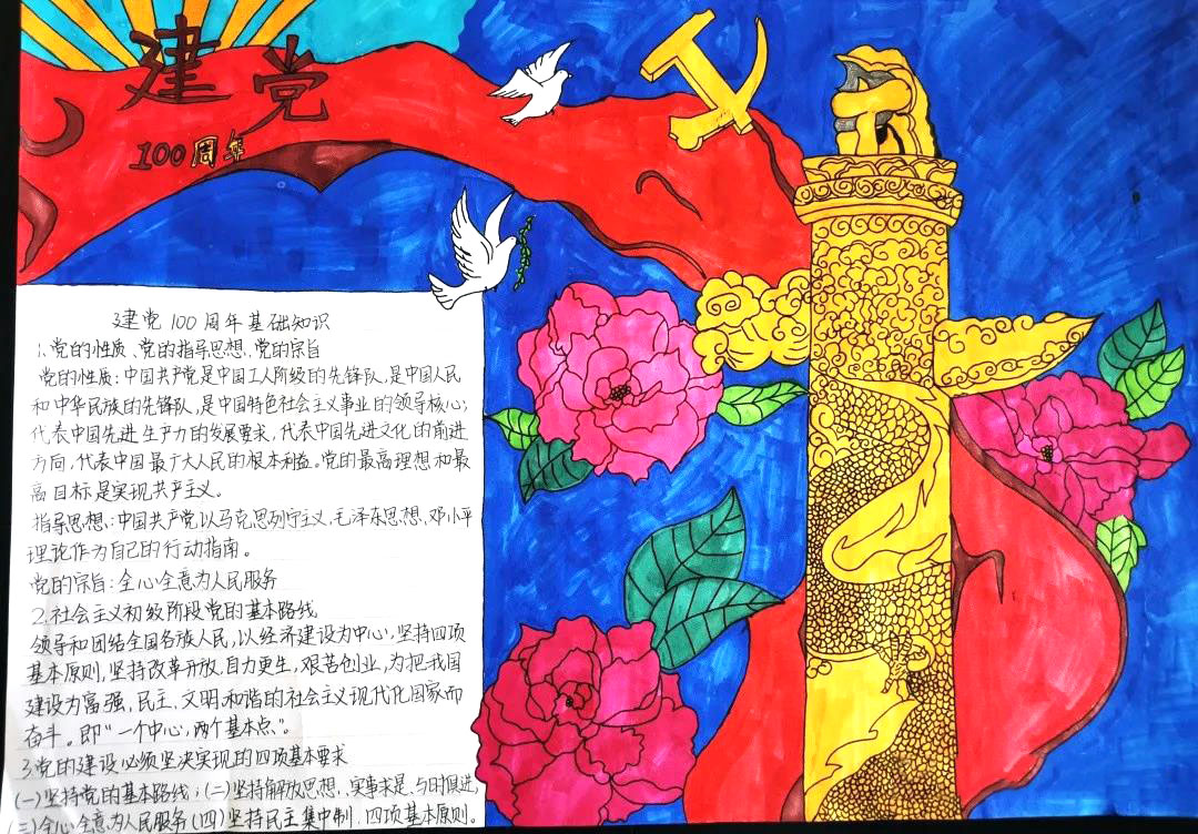 “党的一百周年华诞献礼”主题手抄报-图9