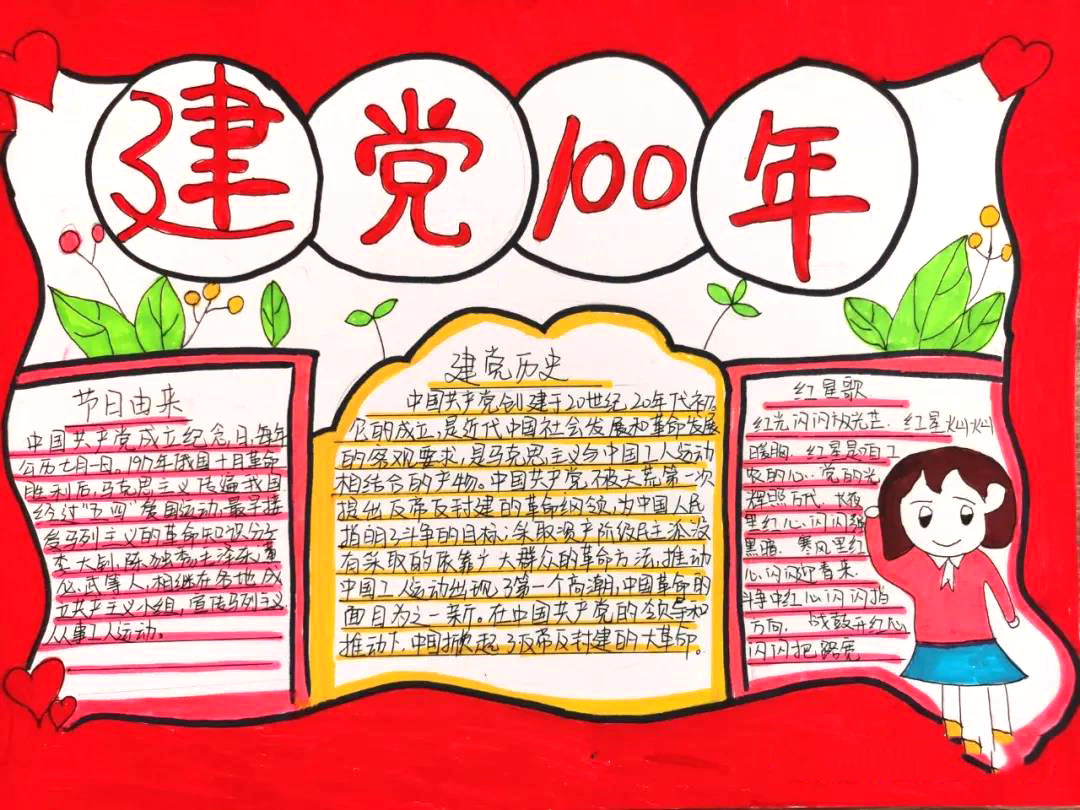 11张幼儿园庆祝建党100周年手抄报-图2