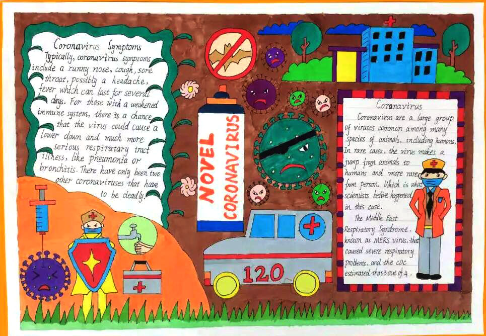 关于普及新冠病毒相关知识的英语手抄报-图1