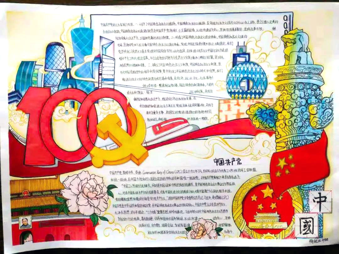 庆祝建党100周年手抄报优秀作品-图3