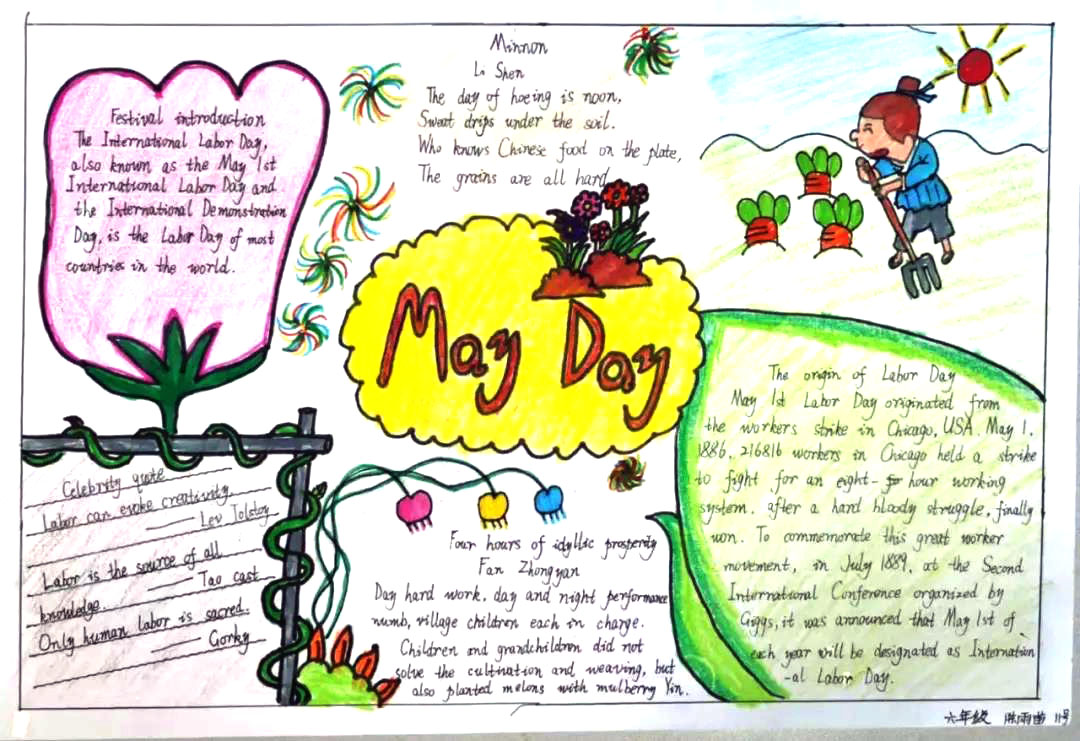 五一劳动节英语手抄报图片-图3