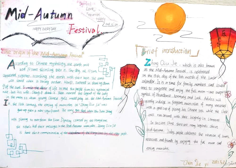 中秋节英语手抄报简单又好看-图4