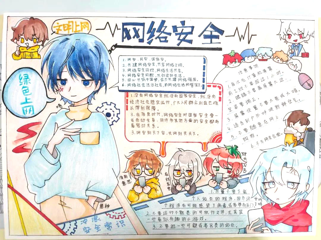 小学生网络安全教育手抄报-图6
