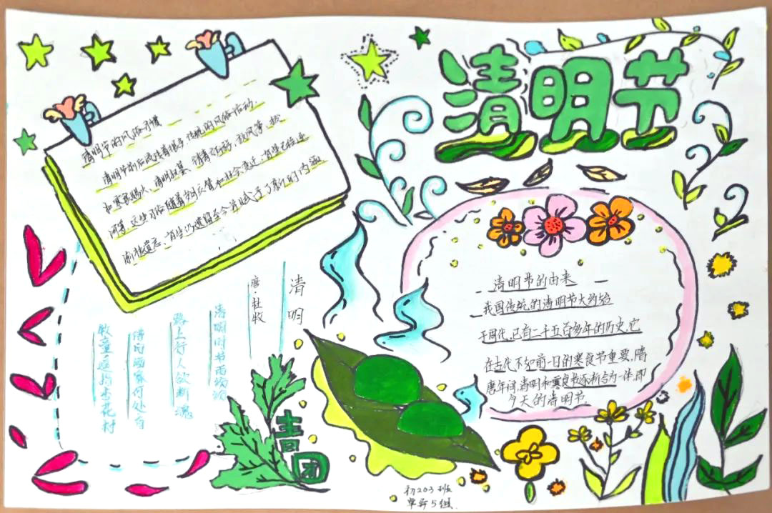 步骤4：简单漂亮的清明节的手抄报-4