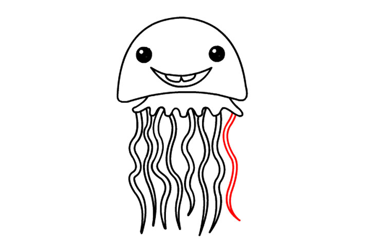 如何画可爱小水母-图15