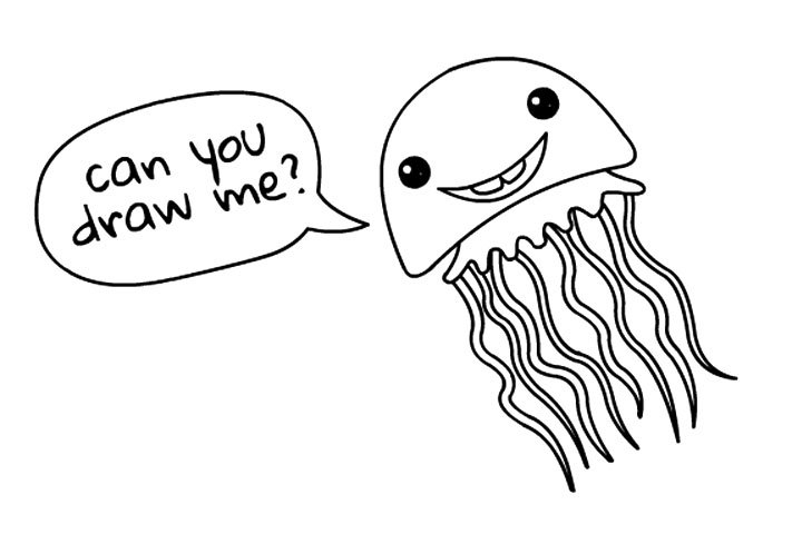 水母简笔画怎么画