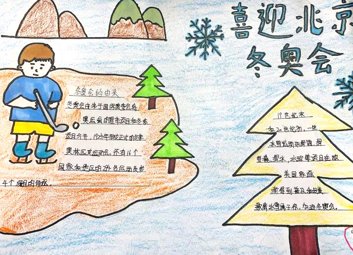 小学生喜迎北京冬奥会手抄报-图11