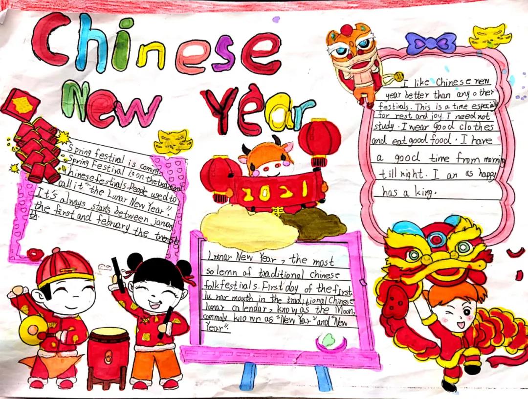 简单漂亮的新年英语手抄报图片-图7