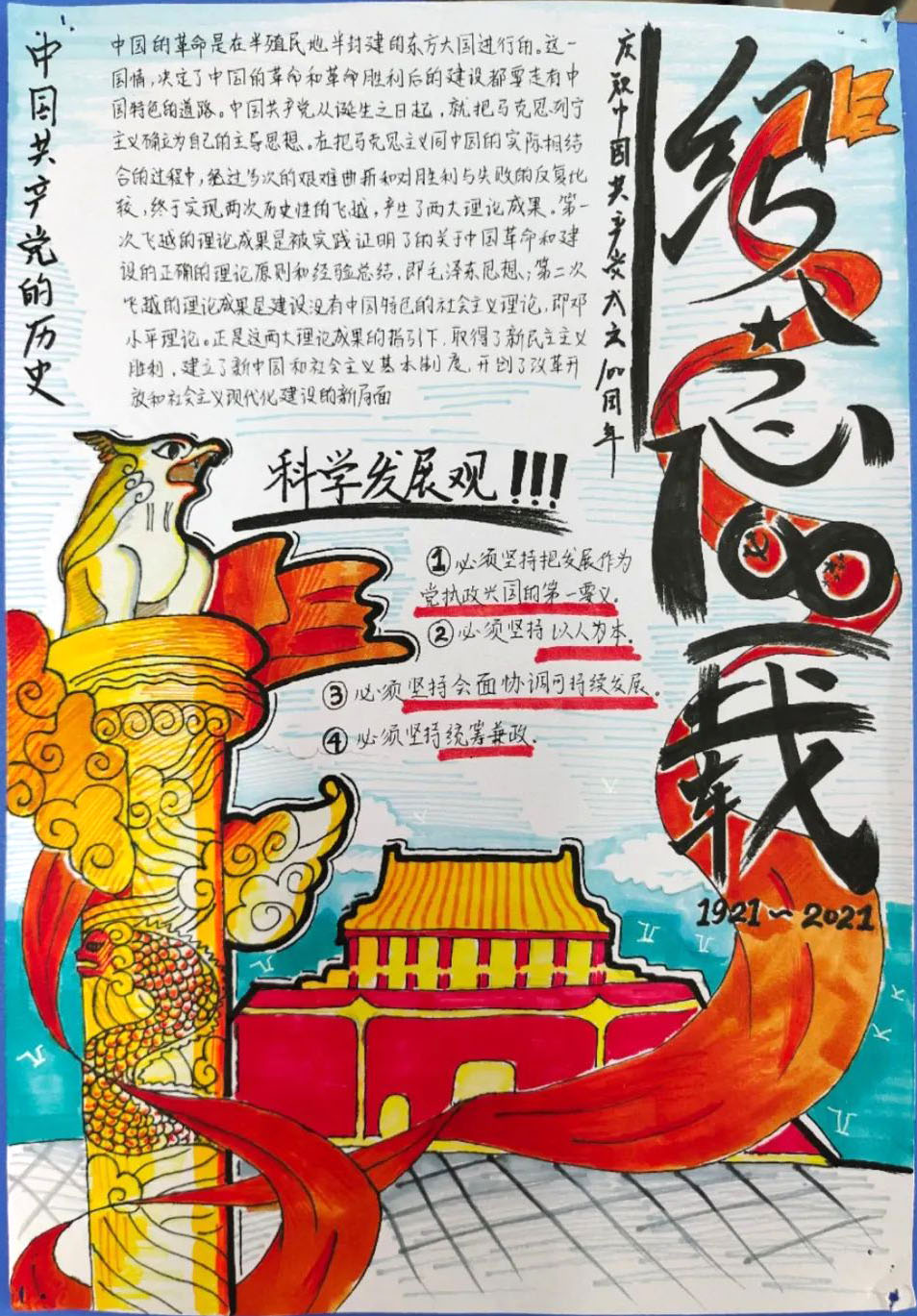 纪念建党100周年的手抄报优秀作品-图1