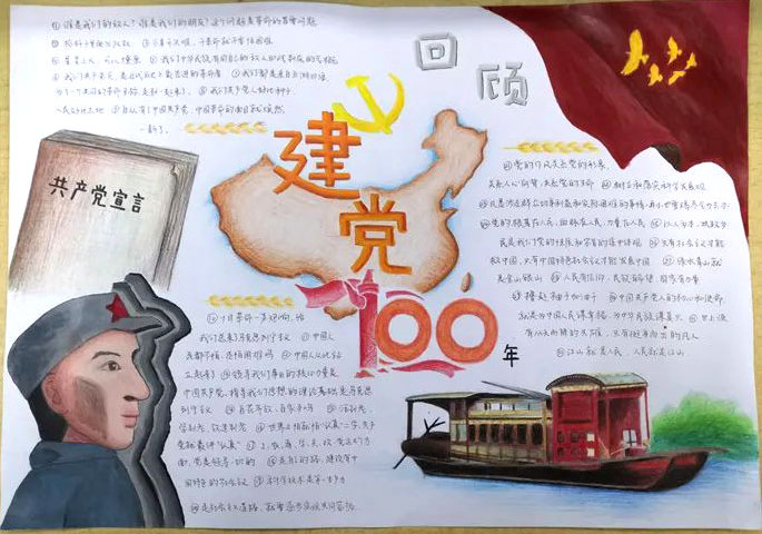 纪念建党100周年的手抄报优秀作品-图5