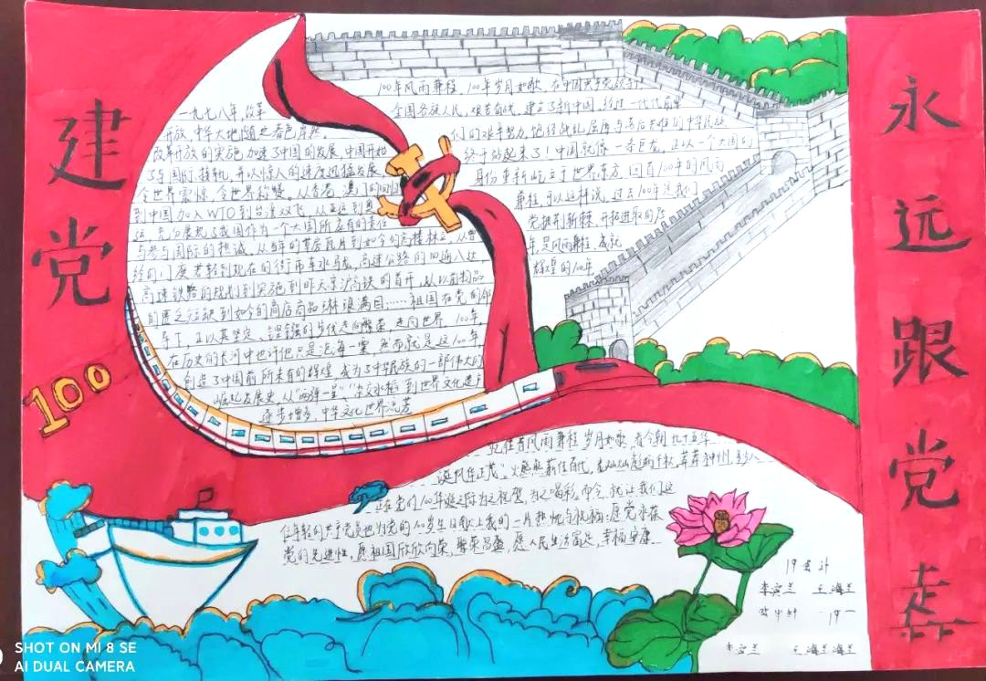 纪念建党100周年的手抄报优秀作品-图7