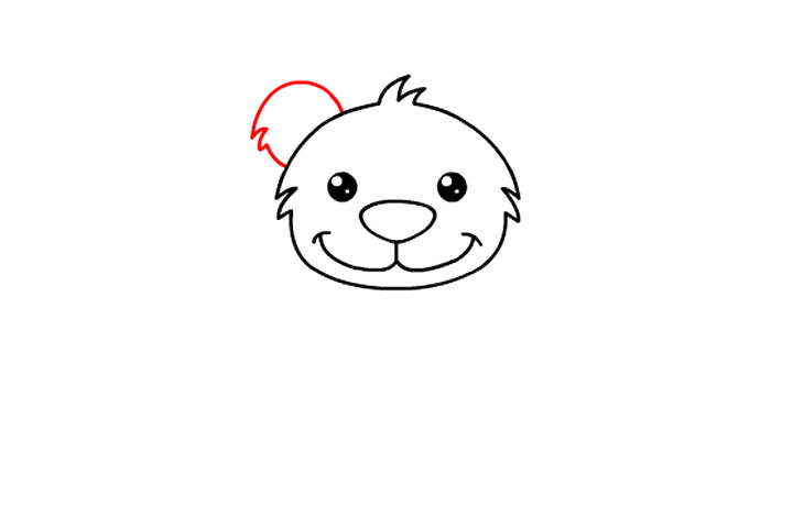 可爱小熊简笔画详细步骤-图7