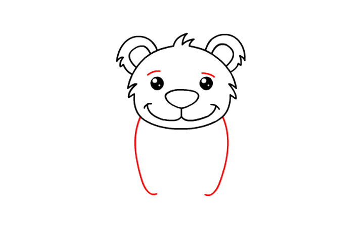 可爱小熊简笔画详细步骤-图11