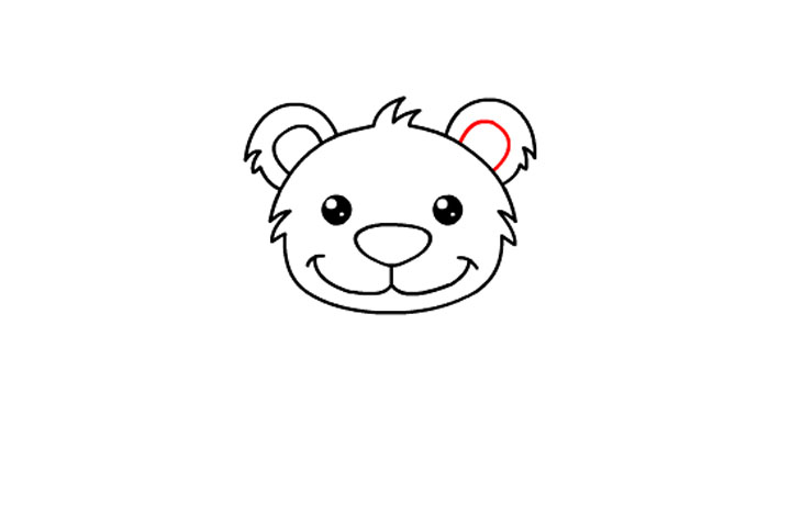 可爱小熊简笔画详细步骤-图10