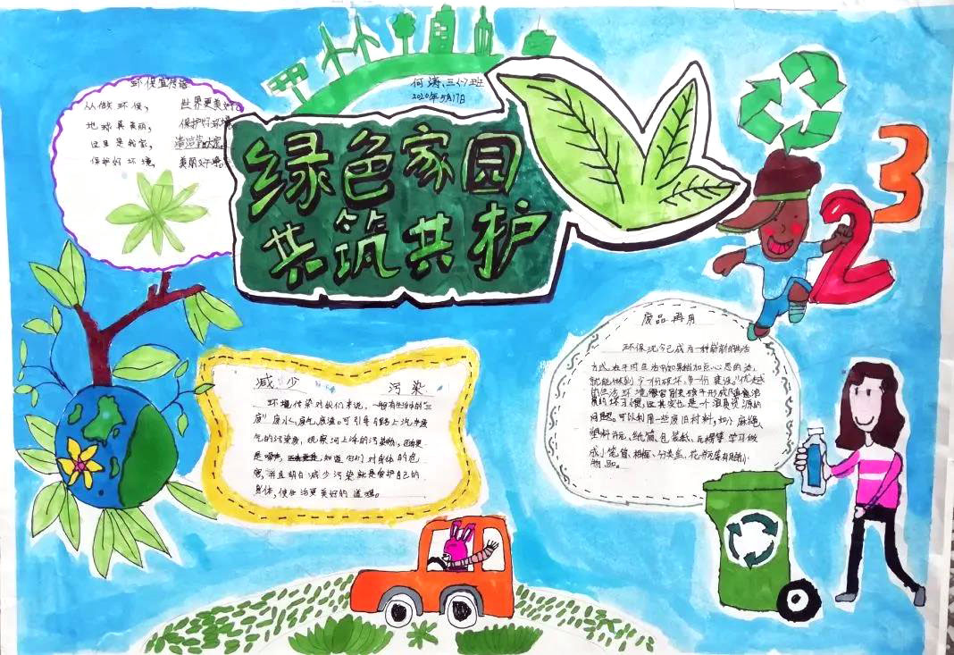 三年级绿色环保手抄报图片-图2