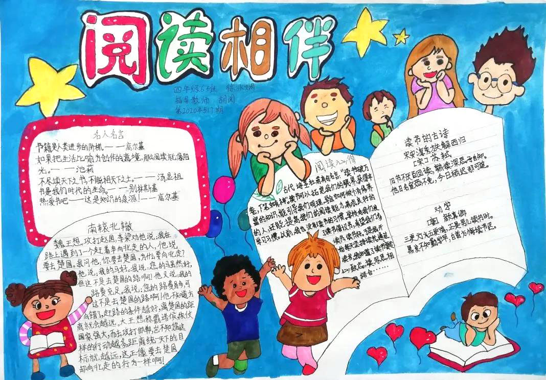 “阅读相伴，诗意成长”主题手抄报-图2