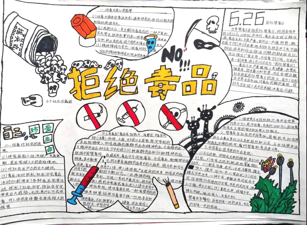 六年级禁毒手抄报简单又漂亮-图3