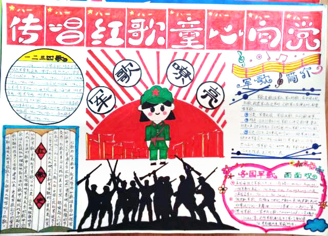 建军节手抄报的简单画法-图3