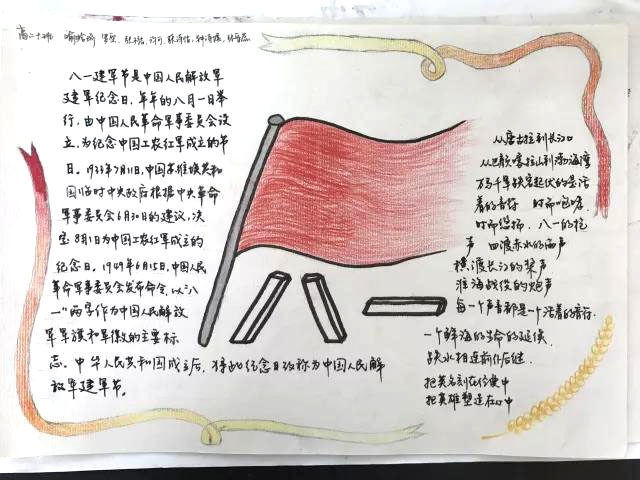 3张漂亮的八一建军节手抄报模板-图2