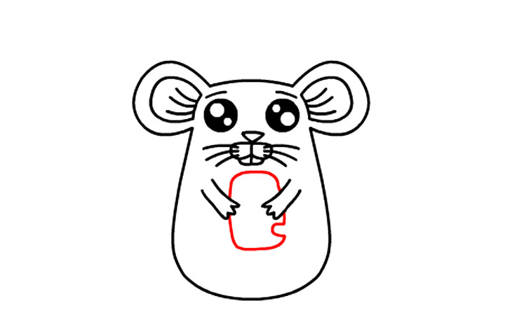 如何画抱着奶酪的小老鼠-图13