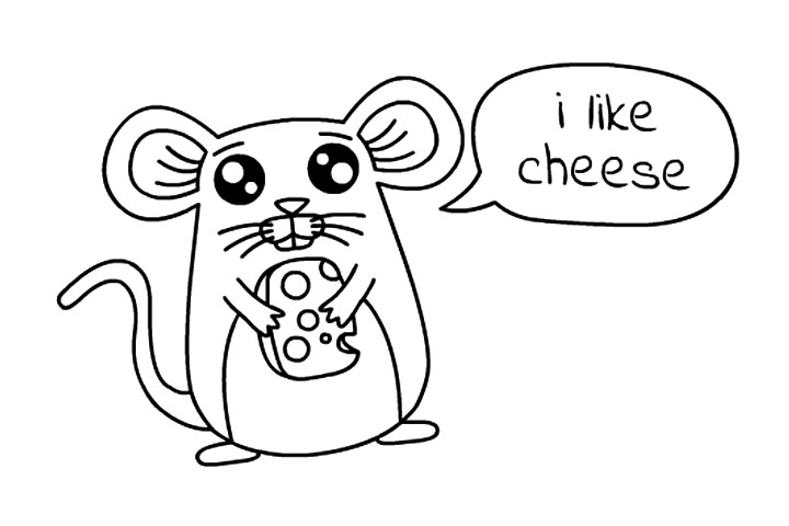 如何画抱着奶酪的小老鼠