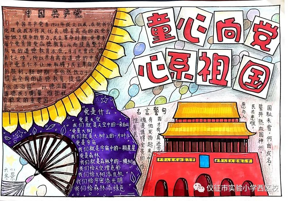 红领巾心向党 庆祝建党100周年手抄报-图3